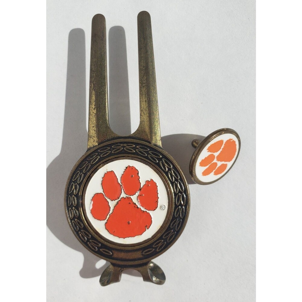 Clemson Tigers Divot Tool Golf Ball Marker Money Clip